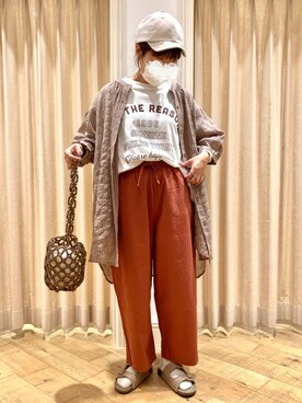 「テラコッタ」｜「アイテム（キャップ）」を使った、muttyさん（レディース・151cm）の夏コーディネート