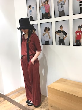 「agnesb」｜「アイテム（帽子）」を使った、agnes b.名古屋タカシマヤ店さん（レディース・156cm）の夏コーディネート