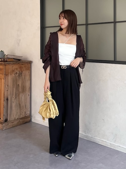 ブラウス シャツ ラメワッシャー袖シャーリングシアーシャツ レディース Thevon ブラウス シャツ ラメワッシャー袖シャーリングシアー