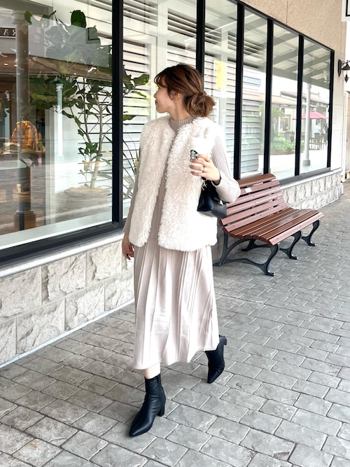 美品*FOXEY ニットワンピース フレア ハイネック Qoo10] フレア ニットワンピース レディース ワ