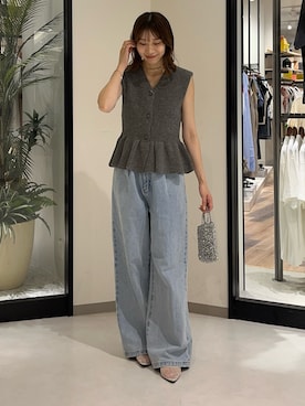 「Thevon（ゼボン）の【heilly/ヘイリー】ポキポキショートネックレス（ネックレス）」を使った、wakanaさん（レディース・161cm）の夏コーディネート