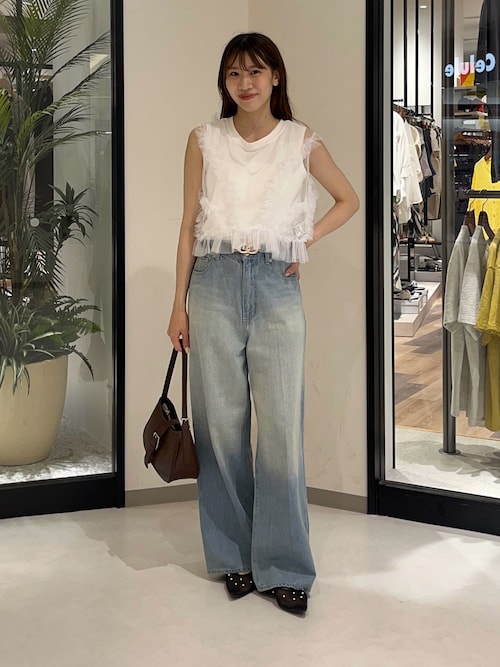 tシャツ チュールフリルベスト×ノースリセットプルオーバー レディース Thevon tシャツ チュールフリルベスト×ノースリセットプル