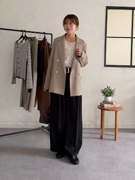「Thevon（ゼボン）の【heilly】ツイストチョーカー（チョーカー、ゴールド系）」を使った、wakanaさん（レディース・161cm）の秋コーディネート