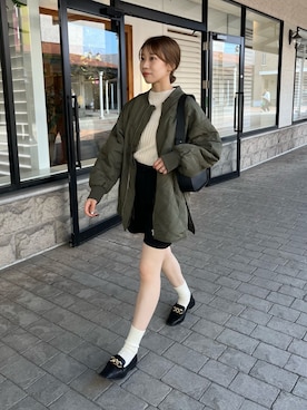 「アキコーデ」｜「アイテム（ブルゾン）」を使った、wakanaさん（レディース・161cm）の秋コーディネート