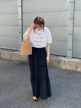 「Chez toi（シェトワ）のアイテム（かごバッグ）」を使った、wakanaさん（レディース・161cm）の春コーディネート