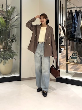 「アイテム（テーラードジャケット）」を使った、wakanaさん（レディース・161cm）の冬コーディネート