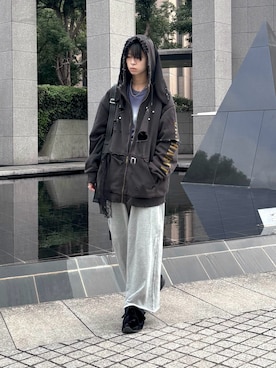 「アイテム（スウェットパンツ）」を使った、Uminaさん（メンズ・170cm・20代）の秋コーディネート