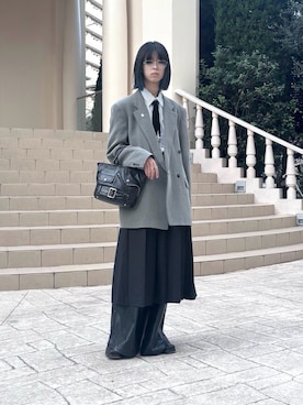 「アイテム（ヘアアクセサリー）」を使った、Uminaさん（メンズ・170cm）の秋コーディネート