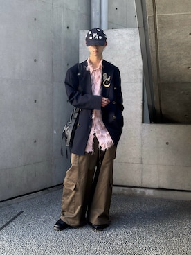 「yae（ヤエ）のアイテム」を使った、Uminaさん（メンズ・170cm）の冬コーディネート