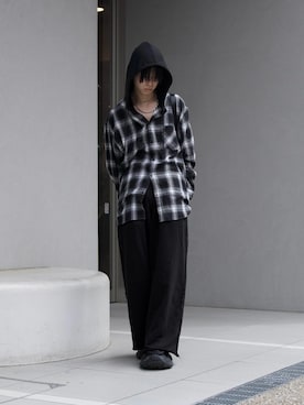 「フード」｜Uminaさん（メンズ・170cm）の春コーディネート