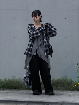 「HERE'S（HERE'S）のアイテム」を使った、Uminaさん（メンズ・170cm）の春コーディネート