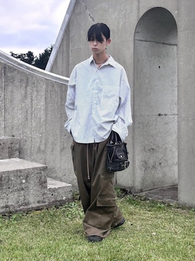 「アイテム（トートバッグ）」を使った、Uminaさん（メンズ・170cm）の秋コーディネート