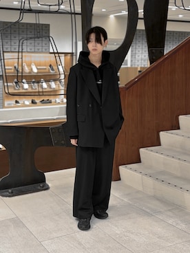 「アイテム（テーラードジャケット）」を使った、Uminaさん（メンズ・170cm）の冬コーディネート