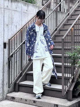 「アイテム（スウェットパンツ）」を使った、Uminaさん（メンズ・170cm）の秋コーディネート
