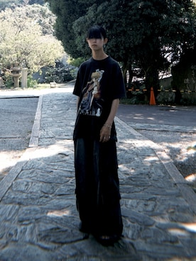「アイテム（カーゴパンツ）」を使った、Uminaさん（メンズ・170cm）の秋コーディネート