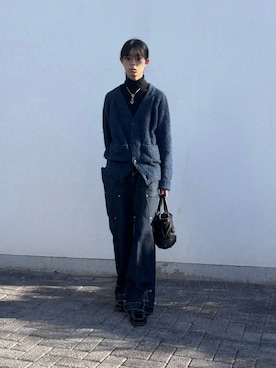 「アイテム（カーディガン/ボレロ）」を使った、Uminaさん（メンズ・170cm）の秋コーディネート