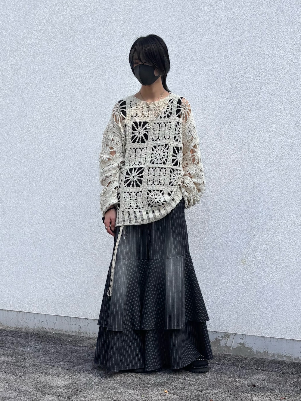 Aphltous クロシェ編み L/S メッシュ シアーニット Aphlotus（アプロタス）の「クロシェ編み L/S メッシュ シアー