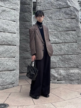 「アイテム（テーラードジャケット）」を使った、Uminaさん（メンズ・170cm・20代）の秋コーディネート