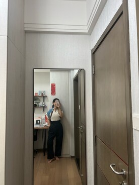 「VINTAGE（ヴィンテージ）のアイテム（ニット/セーター）」を使った、Wensaysさん（レディース・158cm）の夏コーディネート