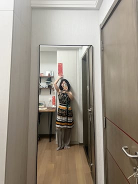「VINTAGE（ヴィンテージ）のアイテム（ワンピース）」を使った、Wensaysさん（レディース・158cm）の夏コーディネート
