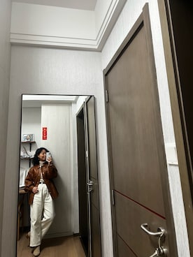 「VINTAGE（ヴィンテージ）のアイテム（ムートンコート）」を使った、Wensaysさん（レディース・159cm）の秋コーディネート