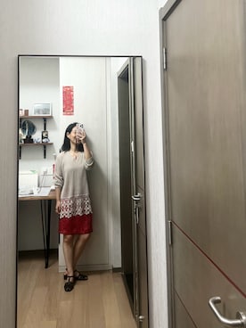 「アイテム（ニット/セーター）」を使った、Wensaysさん（レディース・158cm）の夏コーディネート