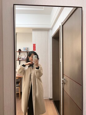 「VINTAGE（ヴィンテージ）のアイテム（ダッフルコート）」を使った、Wensaysさん（レディース・158cm）の冬コーディネート