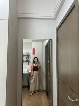 「KBF（ケイビーエフ）のアイテム（スラックス）」を使った、Wensaysさん（レディース・158cm）の春コーディネート