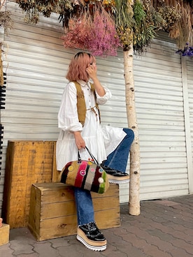 「fig（フィグ）のアイテム」を使った、ﾐ ﾅ ﾐさん（レディース・148cm）の秋コーディネート