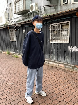 「Levi's（リーバイス）のアイテム（キャップ）」を使った、陳1さん（メンズ・179cm）の秋コーディネート