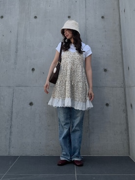 「アイテム（チュニック）」を使った、waniniさん（レディース・149cm）の夏コーディネート
