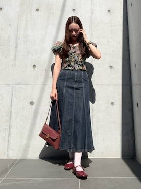 「アイテム（デニムスカート）」を使った、waniniさん（レディース・149cm）の秋コーディネート
