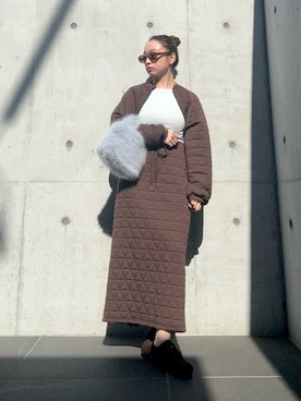 「aelのアイテム（セットアップ、ブラウン系）」を使った、waniniさん（レディース・150cm）の冬コーディネート