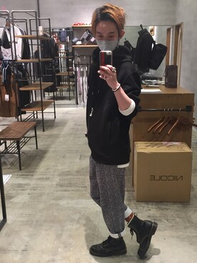 「アイテム（ブーツ）」を使った、yasu「相互フォロー」さん（メンズ・174cm・20代）の冬コーディネート