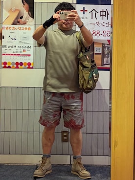 「+phenix（プラスフェニックス）のアイテム」を使った、gami017さん（メンズ・165cm）の夏コーディネート