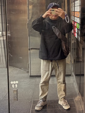 「Gramicci（グラミチ）のアイテム（パンツ、グリーン系）」を使った、gami017さん（メンズ・165cm）の春コーディネート