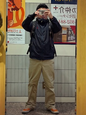 「SPINGLE MOVE（スピングルムーブ）のアイテム（スニーカー）」を使った、gami017さん（メンズ・165cm）の春コーディネート