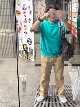 「RED KAP（レッドキャップ）のアイテム（チノパンツ、ベージュ系）」を使った、gami017さん（メンズ・165cm）の秋コーディネート