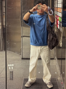 「coen（コーエン）のアイテム（パンツ）」を使った、gami017さん（メンズ・165cm）の夏コーディネート
