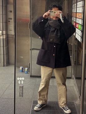「Dickies（ディッキーズ）のアイテム」を使った、gami017さん（メンズ・165cm）の冬コーディネート