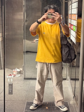「Lee（リー）のアイテム（パンツ）」を使った、gami017さん（メンズ・165cm）の夏コーディネート
