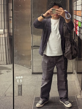 「coen（コーエン）のアイテム（パンツ）」を使った、gami017さん（メンズ・165cm）の夏コーディネート