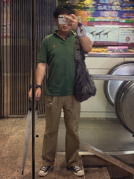 「coen（コーエン）のアイテム（パンツ）」を使った、gami017さん（メンズ・165cm）の夏コーディネート