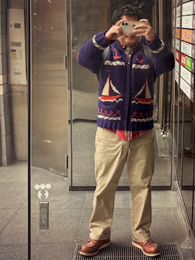 「アイテム（その他アウター、ブルー系）」を使った、gami017さん（メンズ・165cm）の冬コーディネート