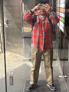 「POLO RALPH LAUREN（ポロ ラルフ ローレン）のアイテム（シャツ/ブラウス、レッド系）」を使った、gami017さん（メンズ・165cm）の春コーディネート