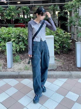 「ジップアップニット」｜YURIさん（レディース・166cm）の秋コーディネート