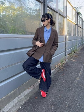 「カーブデニム」｜YURIさん（レディース・166cm）の秋コーディネート