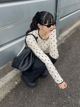 「アイテム（ローファー）」を使った、YURIさん（レディース・166cm）の秋コーディネート