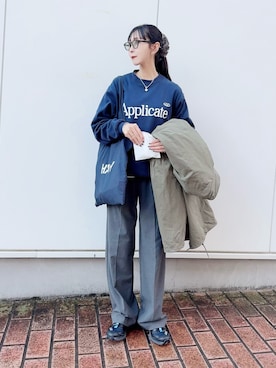 「アイテム（モッズコート）」を使った、YURIさん（骨格ナチュラル・レディース・166cm）の冬コーディネート