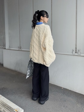 「アイテム（トートバッグ）」を使った、YURIさん（レディース・166cm）の冬コーディネート